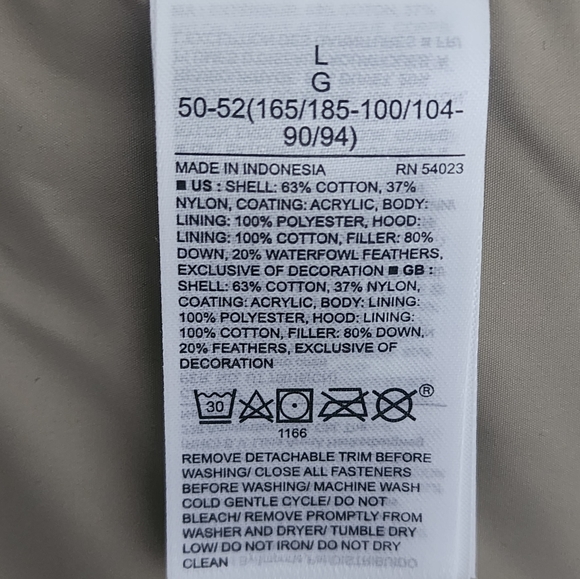 Banana Republic Snorkel Parka Puffer Jacket Mens Sz L Down Filled Hooded Waxed - Picture 10 of 12